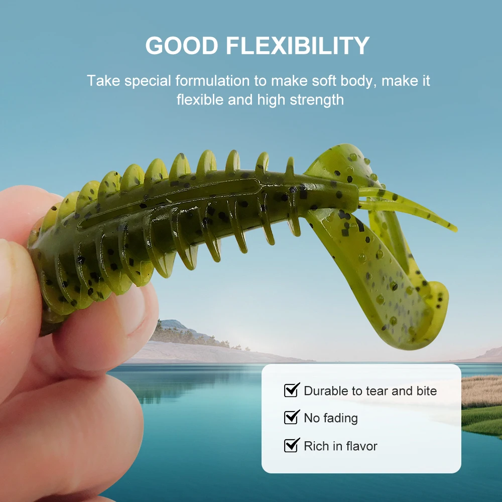 ESFISHING nuevo Chunk Craw 90mm 8 Uds venta al por mayor cebo suave señuelo suave de plástico para pescar - imagen 2