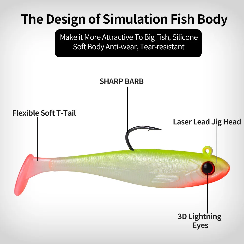 Swimbait cola T para lubina – 9 cm hundido - imagen 3