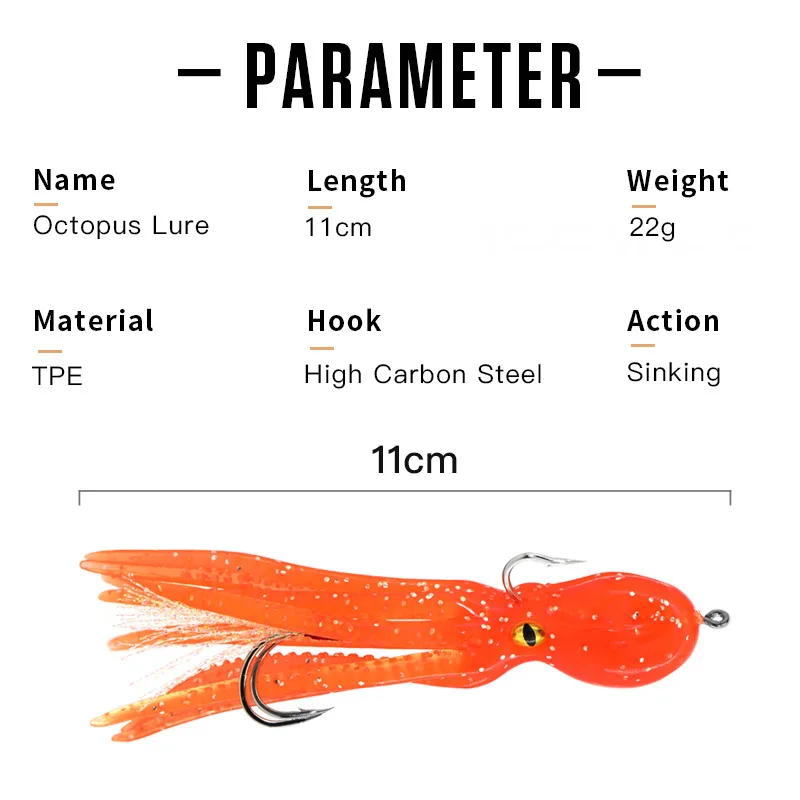FTK-señuelo de cebo de pesca de calamar, cebo de pesca suave con cola de falda Lingcod Rockfish Jigs para pesca en el océano de agua salada - imagen 4