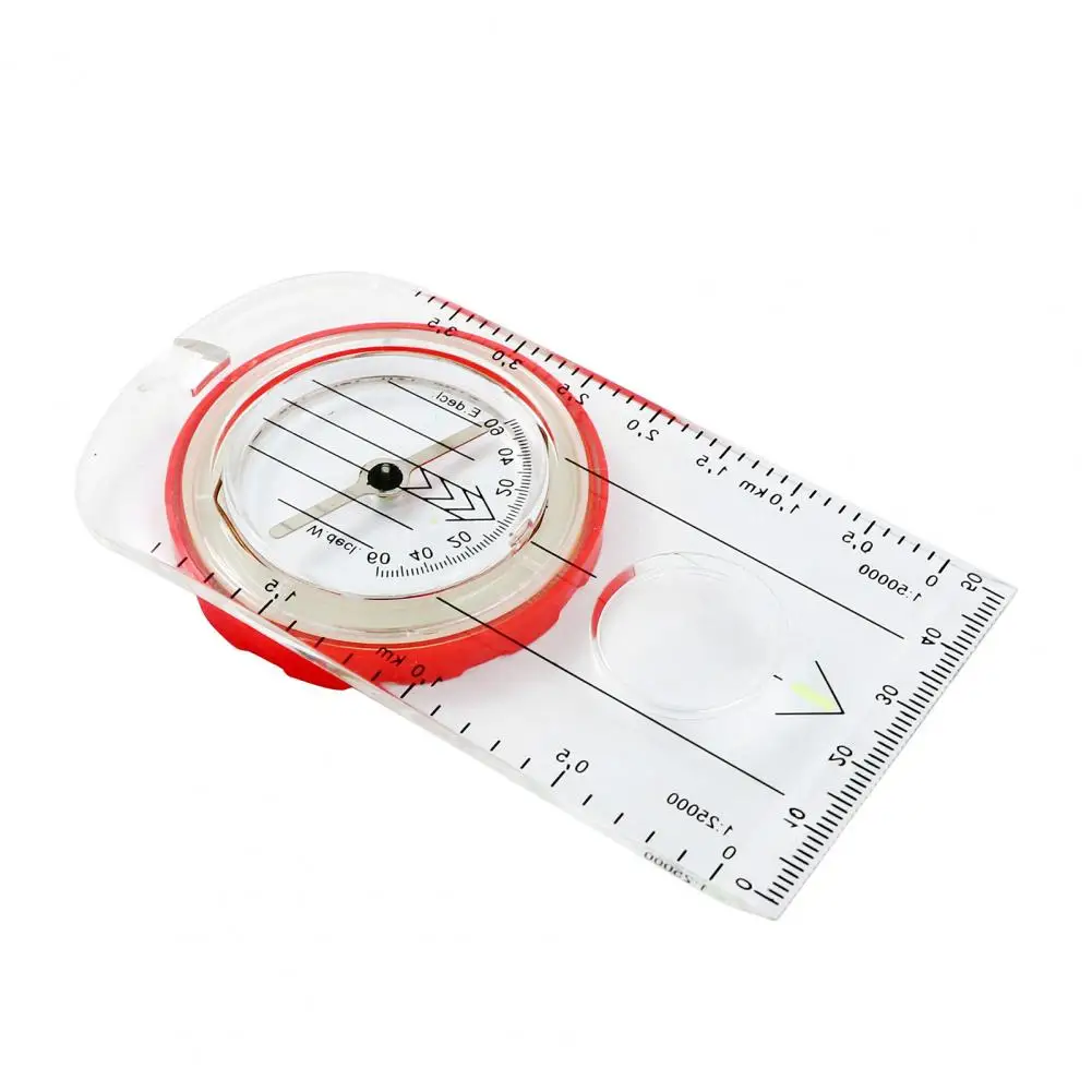 Brújula de orientación con cordón Esfera giratoria de 360 grados Brújula con pantalla luminosa Lupa Mapa Escala Brújula para acampar
