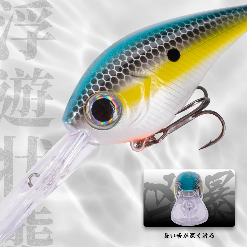 Hunthouse Crankbait señuelo de pesca 60/75mm 13/28g flotante Crankbait Leurre para lubina labio largo manivela dura Wobbler buceo profundo - imagen 4