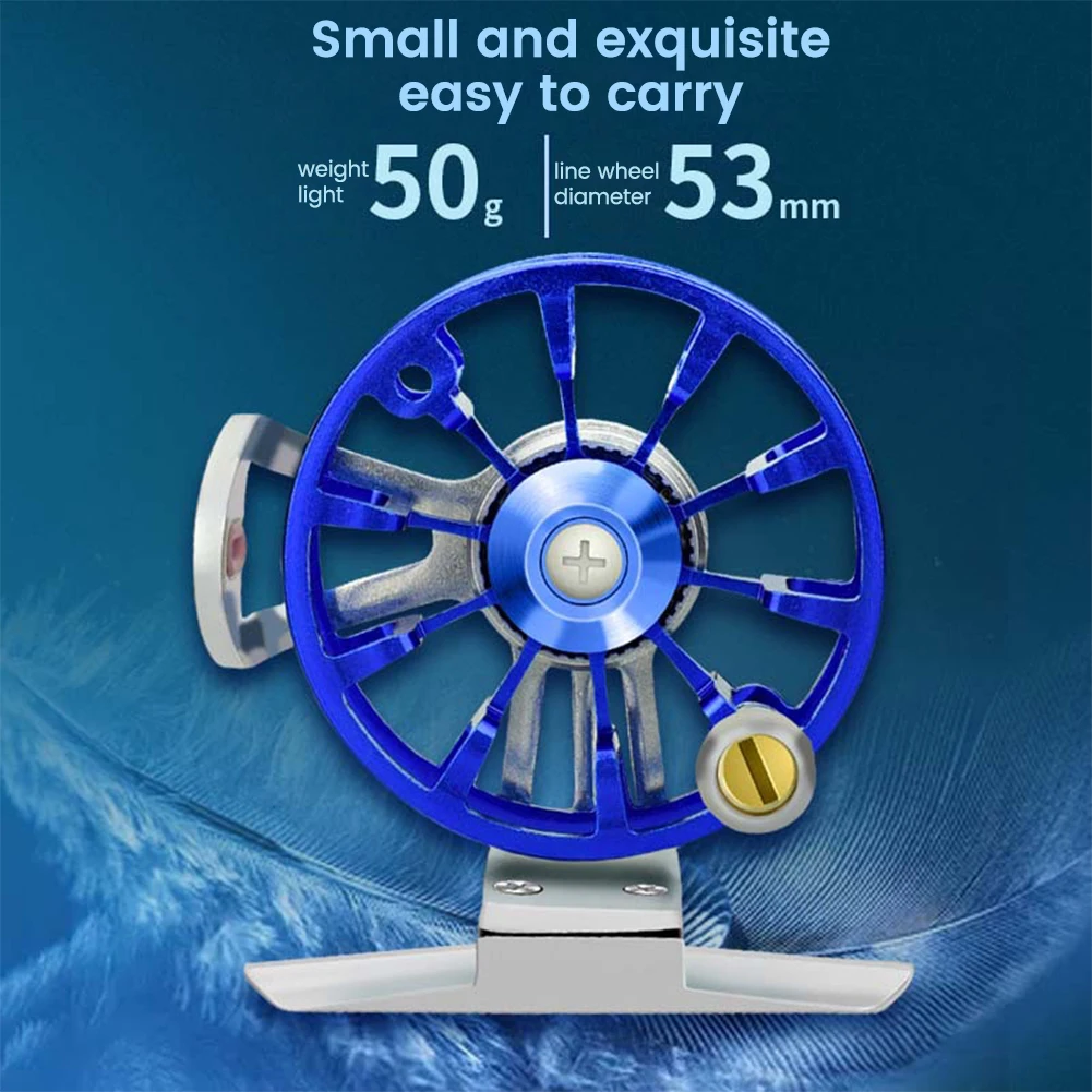 Rueda de pesca en hielo, carrete de pesca con mosca, sonajero, Carretes de aleación de aluminio, pesca en hielo, agua salada, agua dulce, pesca en hielo - imagen 2