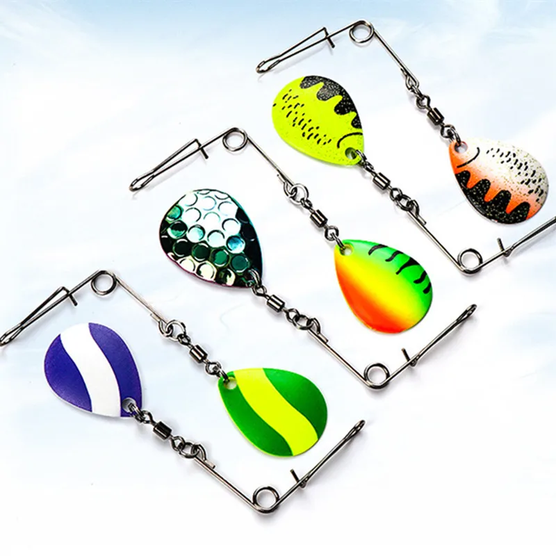 Aparejo de cebo de alambre de pesca, accesorios de señuelo de cuchara de colores DIY, cebo de zumbido compuesto, lentejuelas de rotación - imagen 3