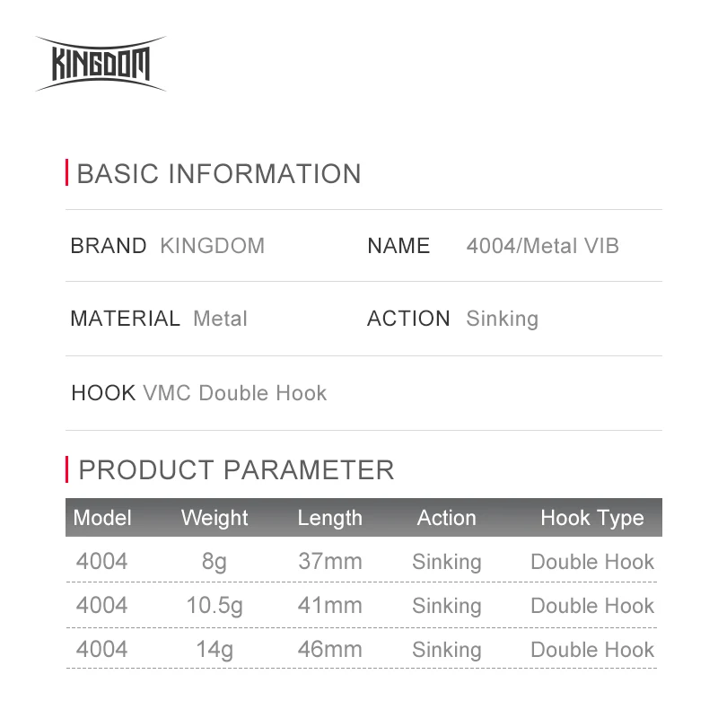 Kingdom Señuelo VIB Hundido – Crankbait de Vibración para Pesca - imagen 2
