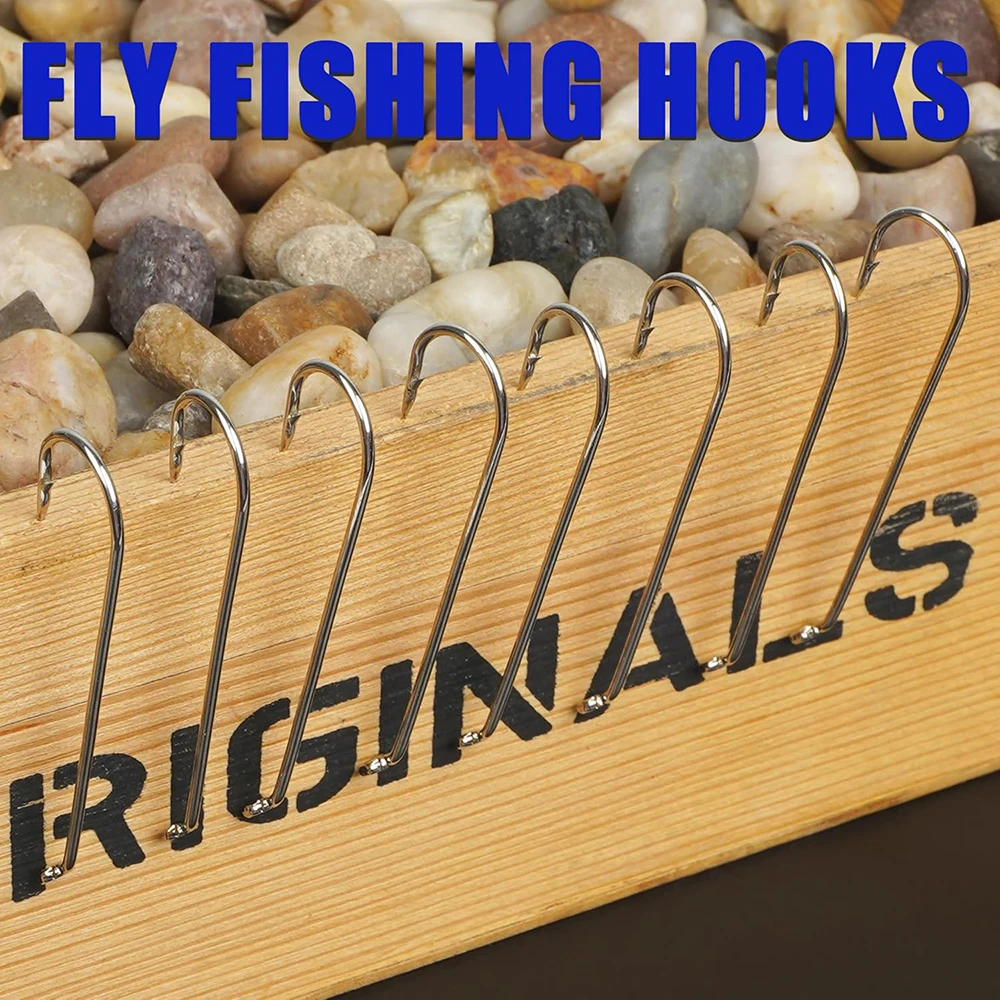 Kit de anzuelos para atado de moscas, 480 Uds., anzuelos Aberdeen, anzuelos de pesca con mosca seca, serpentina de vástago largo, anzuelos para moscas en seco y húmedo - imagen 5