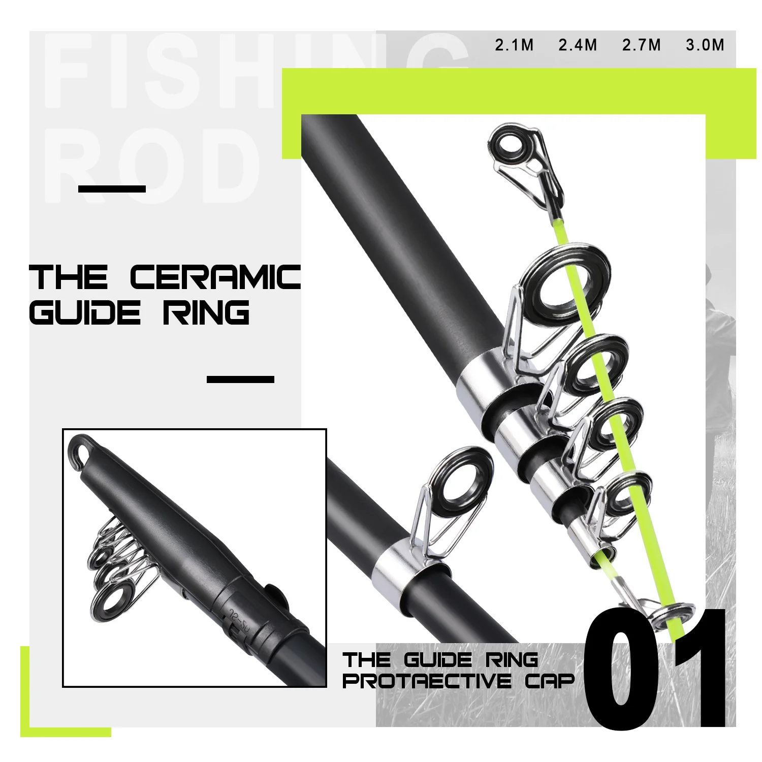 Caña de pescar de carbono Sougayilang 2,1-3,0 m caña de pescar telescópica caña de Baitcasting caña de pescar de ocio portátil pesca en agua salada - imagen 4