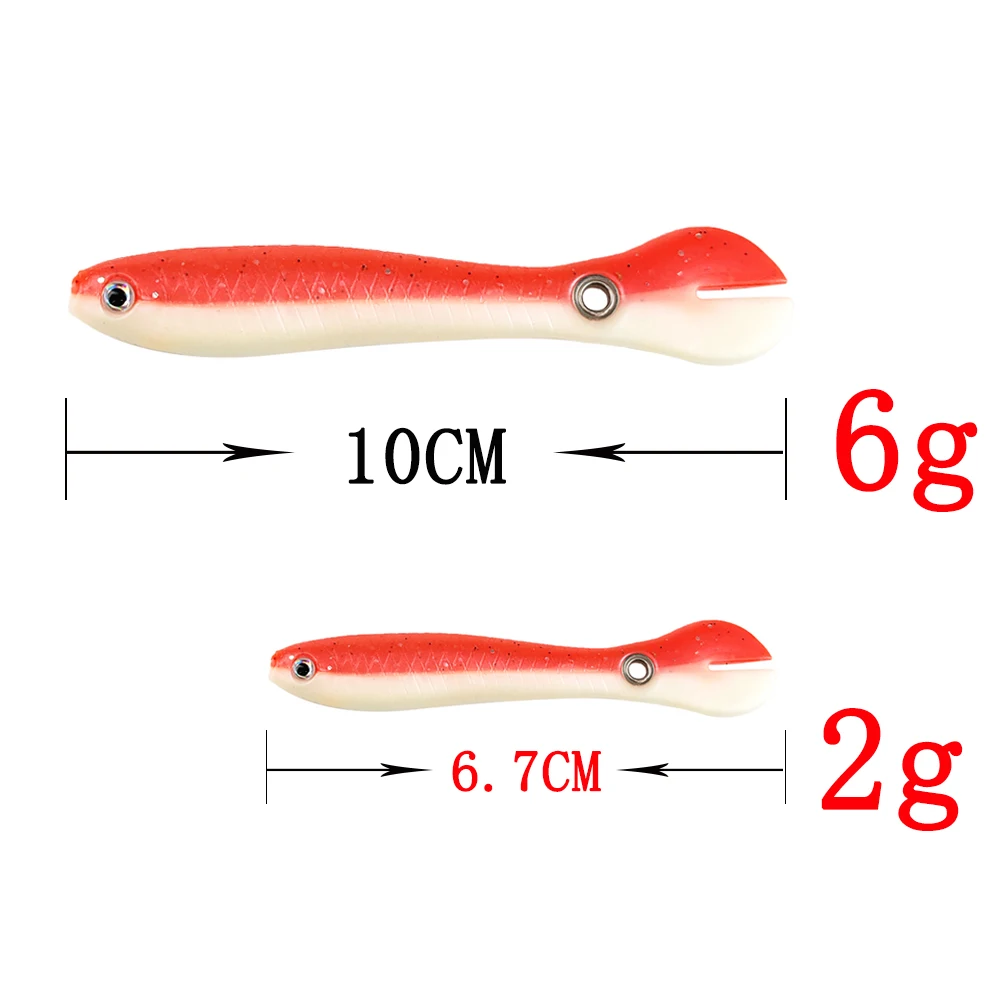ZURYP-Cebo suave de silicona para pesca, cebo Artificial de 10cm, 6g, 6,7 cm, 2g, Wobbler para lubina/Lucio, Crankbaits - imagen 5