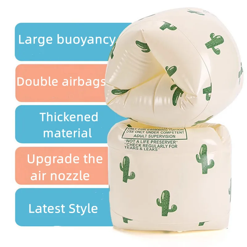 Mangas circulares de brazo flotante de PVC, bolsa de aire doble, flotadores de brazo inflables para piscina, equipo de natación impreso para adultos y niños, 1 par - imagen 5