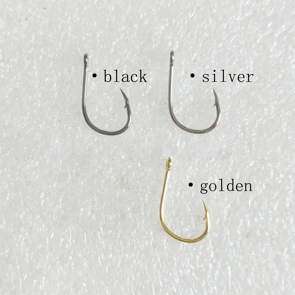 Anzuelos de pesca con púas de acero al carbono, juego de anzuelos de pesca con círculo, sin ojos, accesorios para alimentador de mar, 200 piezas, #13-15 # - imagen 4