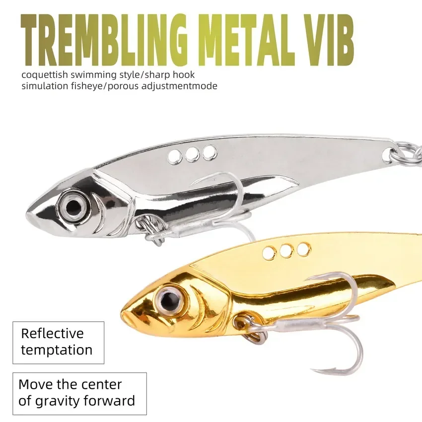 3 uds cuchara giratoria plantilla de Metal cebo 7g-25g VIB hoja de hundimiento anzuelo triple giratorio Pesca Lucio carpa señuelo de Pesca de mar - imagen 5