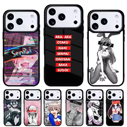 Funda de Teléfono con Diseño de Anime Sugoi Senpai para iPhone 17 Air, 16e, 15, 14, 13 Pro Max, Carcasa Trasera para 12, 11 Pro