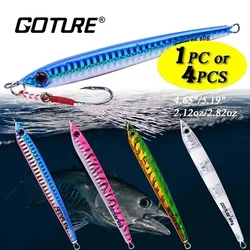 Goture 4 unids/lote señuelo cuchara de Jigging lento de Metal 60g 80g 100g 150g señuelo de pesca profesional de calidad océano Jig cuchara cebo de curricán
