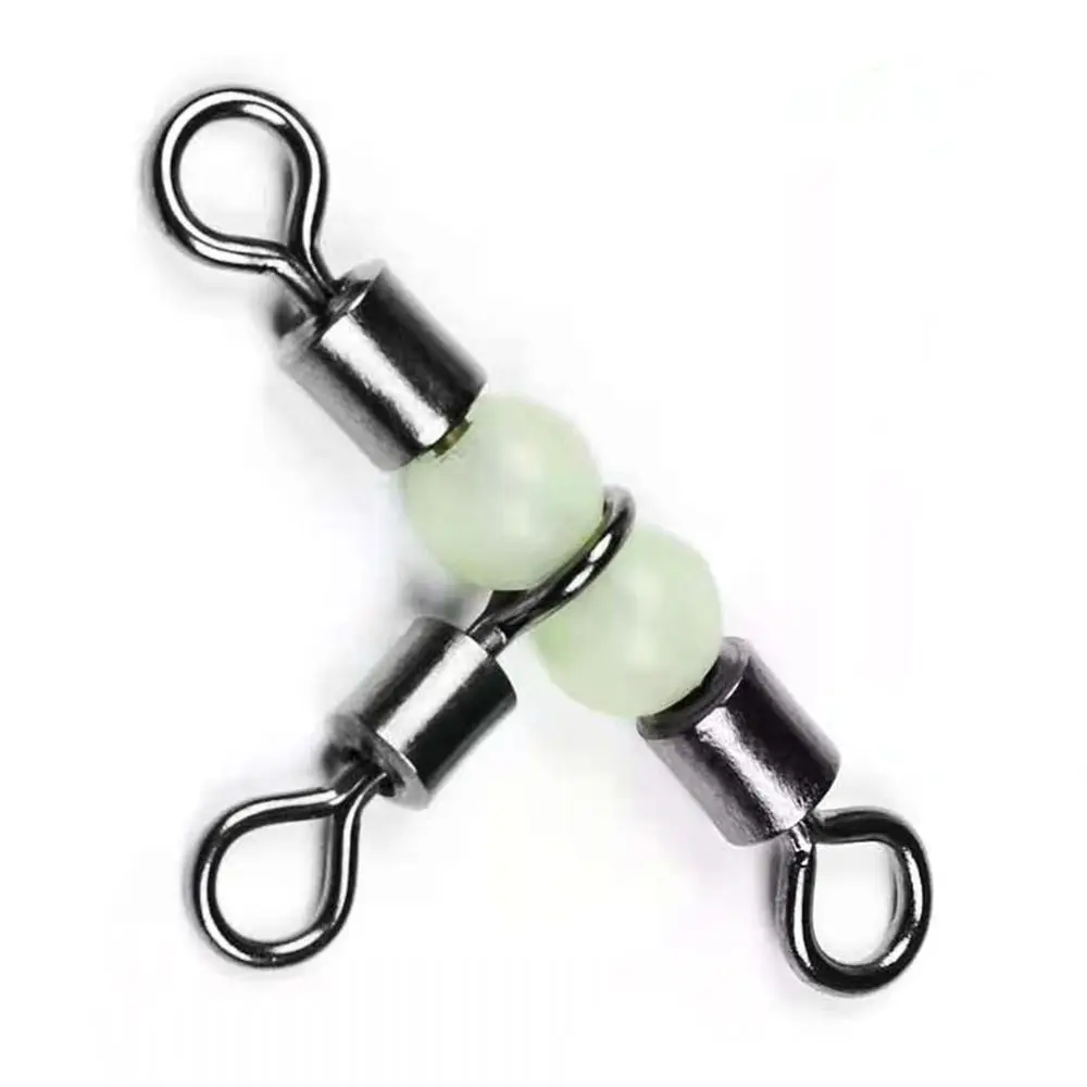 Divisor de rodamiento de Wivels duradero de 20 piezas, Conector de línea de Pin de pesca de Tridente rodante de anillo de 3 vías de alta calidad - imagen 4