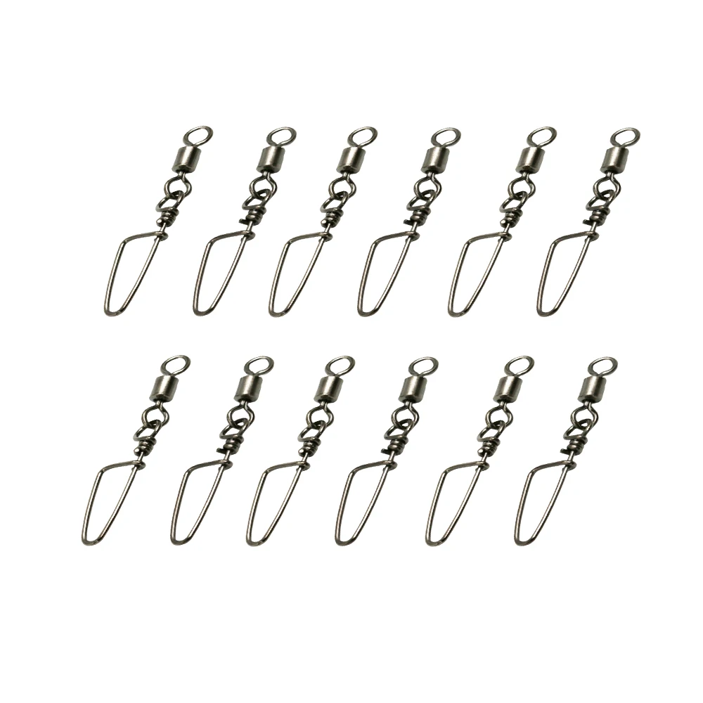 20 piezas/conector de pesca pivote de pesca giratorio, accesorios de pesca con broche negro - imagen 3