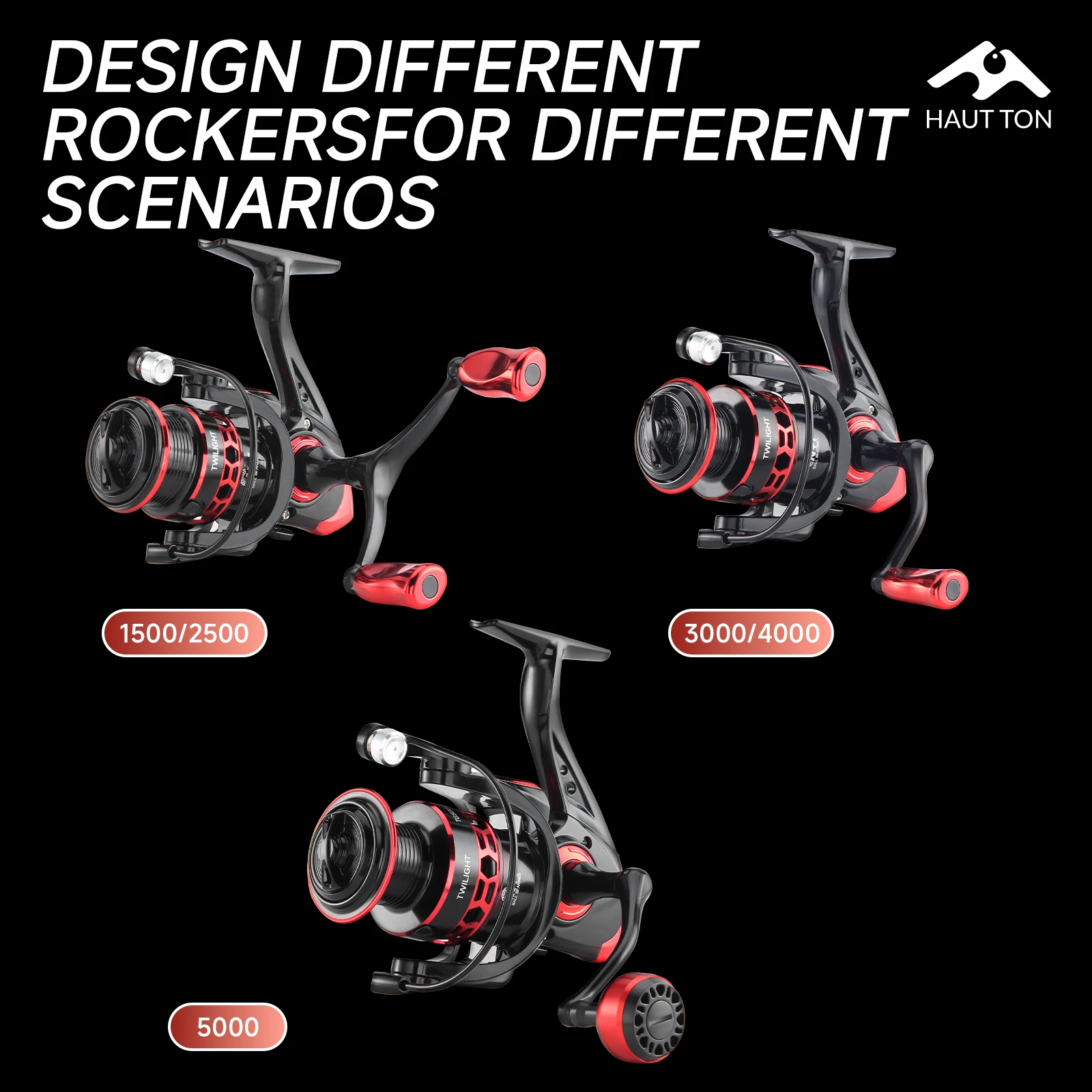 Carrete de pesca giratorio rojo ultraligero 10KG arrastre máximo 5,2: 1 relación de engranaje carrete de Metal y brazo basculante para pesca de agua dulce - imagen 2