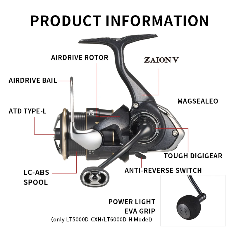 Carrete ultraligero DAIWA FRAMS Light&Tough 1000D-6000D con bobina LC-ABS - imagen 3