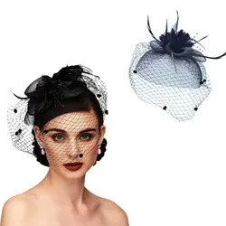 Tocado de flores, sombrero de hilo de malla, tocado con horquillas, tocado de novia, horquillas para el cabello