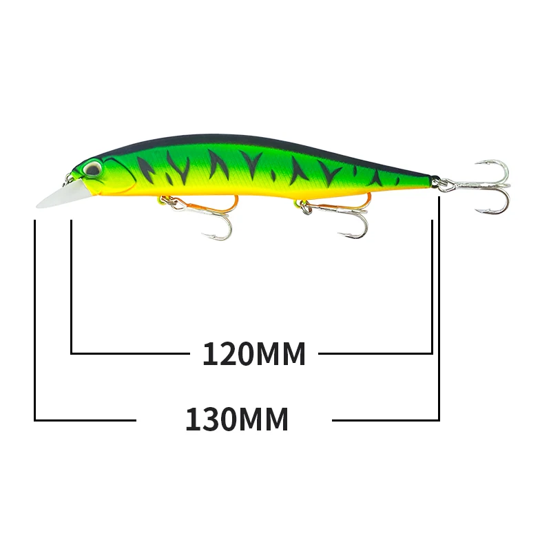 120mm 18.5g Drijvende Minnow Vissen Lokken 120F Forel Bass Karper Wobblers Isca Pesca Casting Visgerei Harde aas M084 - imagen 5