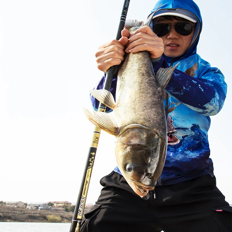 Caña de pescar de fibra de carbono superdura, caña de pescar telescópica superligera de 3,6 M-10M, pintura exquisita, alta calidad - imagen 4
