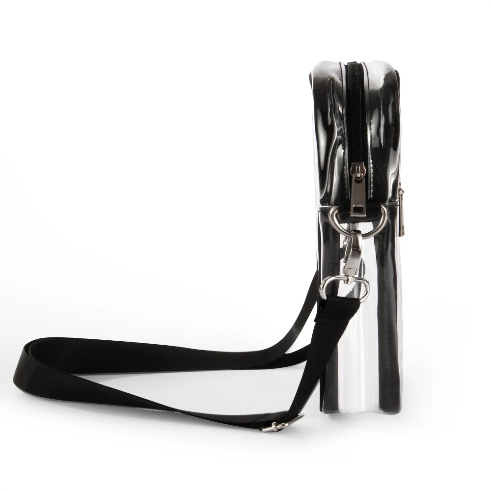 1 unidad de bolso de mensajero transparente de PVC con un solo hombro, bolso de gelatina para mujer, bolso cuadrado pequeño impermeable Simple versátil - imagen 3