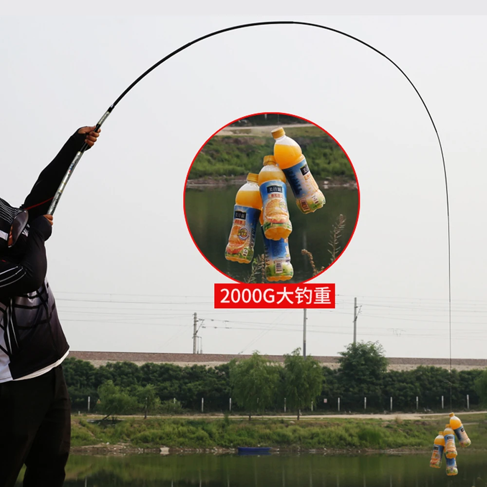 GHOTDA-caña de pescar de fibra de carbono, caña de pescar telescópica ligera y portátil, para Río y Lago, 3,6 M, 4,5 M, 5,4 M, 6,3 M, 7,2 M - imagen 3