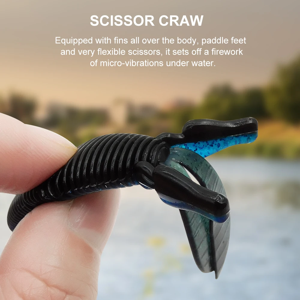 ESFISHING Isca cebos artificiales de plástico blando MD Craw 95mm 6 uds lesiones sales cangrejo Pesca señuelo aparejos para lubina - imagen 2