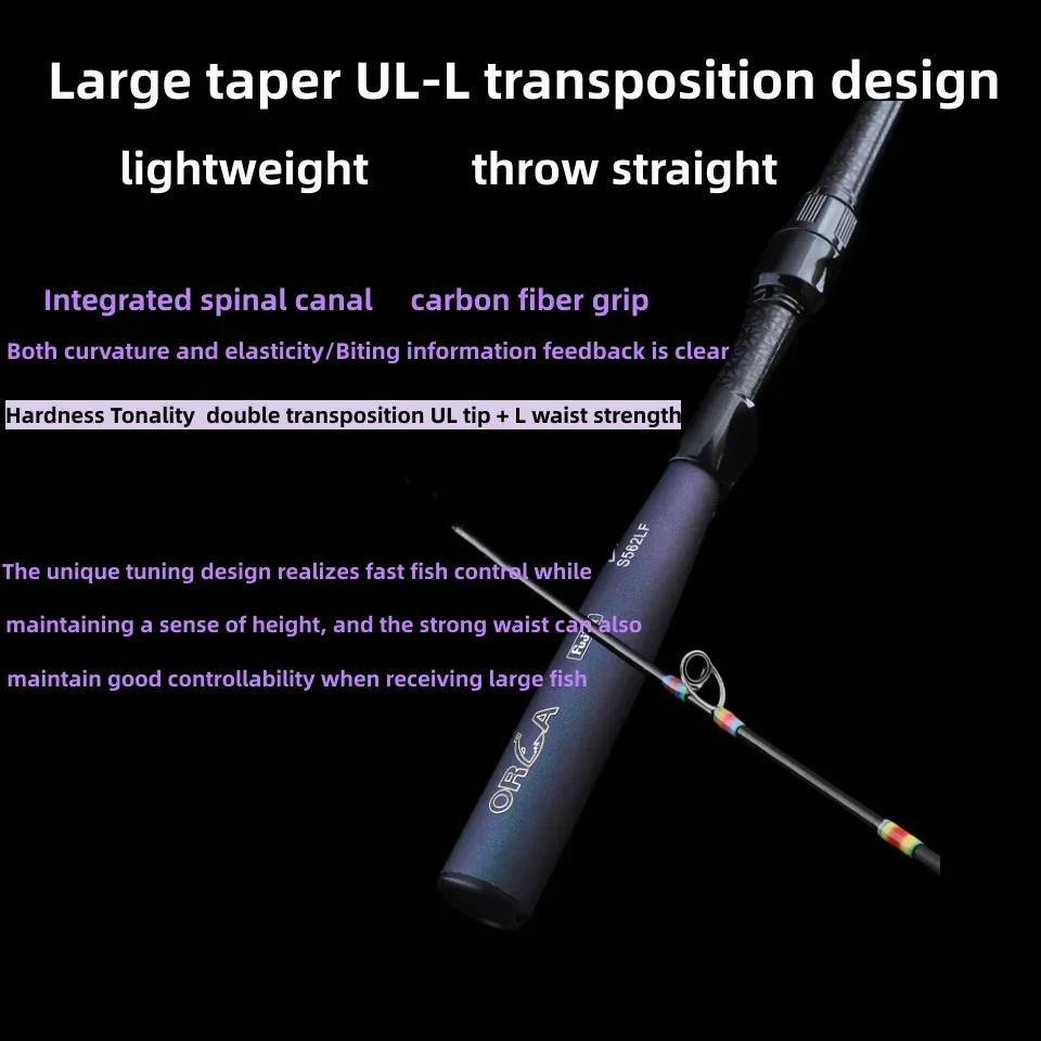 Mavllos ORCA caña giratoria de lubina con acción rápida, señuelo 1-8g línea 2-6lb guía FUJI luz carbono BFS caña de fundición pesca lubina Pike - imagen 5