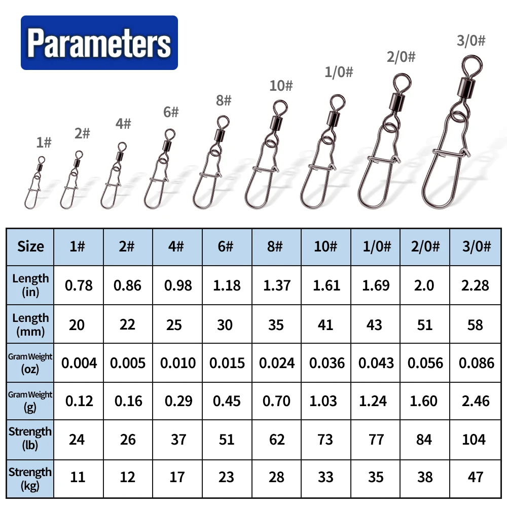 Proberos-Anillo giratorio de acero inoxidable, accesorio de pesca Luya, 10 piezas, Pin mejorado 1-1/0-2-2/0-3/0-4-6-8-10 #8 - imagen 2