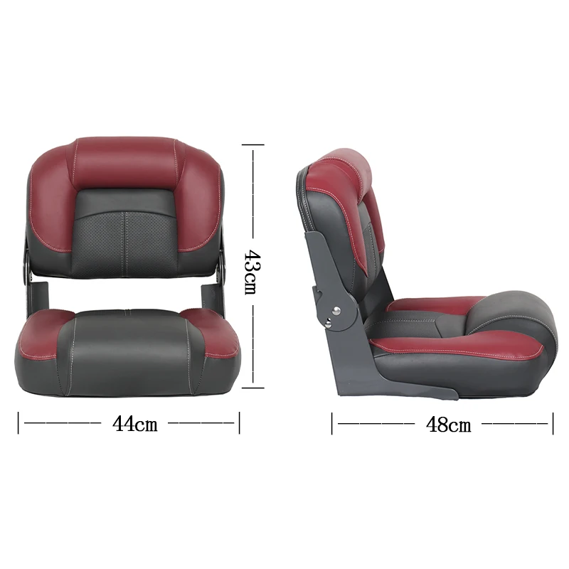 Asiento de barco plegable, silla marina ergonómica impermeable de cuero de PVC para barco de pesca, yate, bote, accesorios de navegación - imagen 3