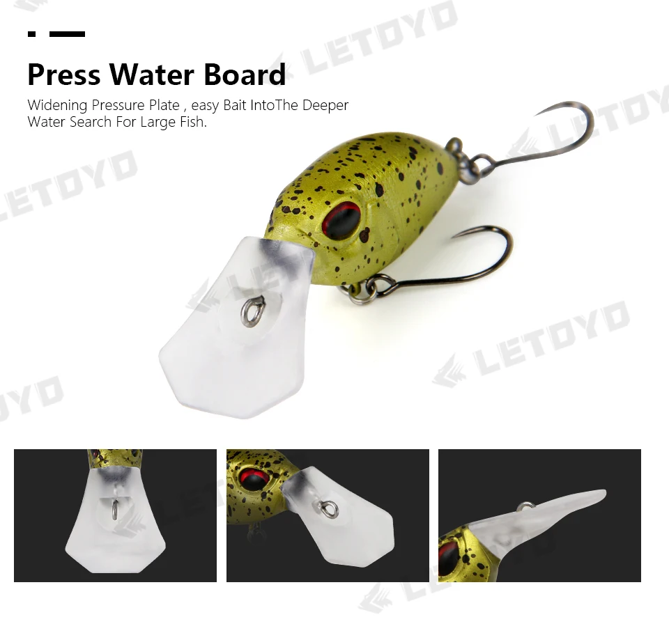 Presione la placa de agua de agua placa de presión amplia entrada de cebo, ideal para grandes búsquedas de peces