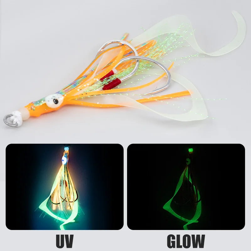 Anzuelo Assist Teaser HK018 con falda de calamar para slow jigging - imagen 2