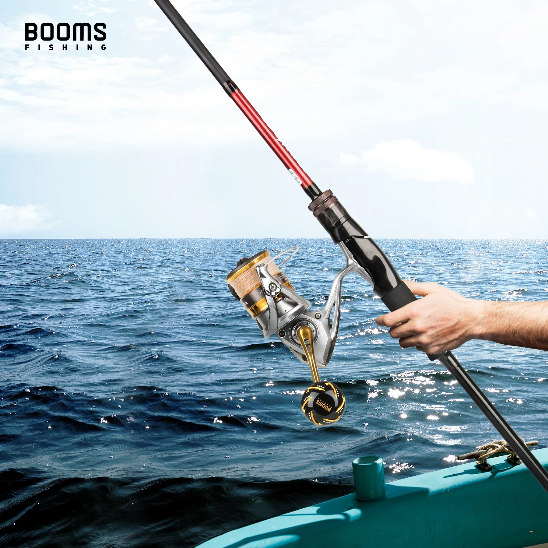 Booms Fishing K01 perilla de mango de carrete de pesca para carrete giratorio Daiwa Shimano para perilla de aleación de aluminio de 1000-6000 de diámetro 35-41mm - imagen 2