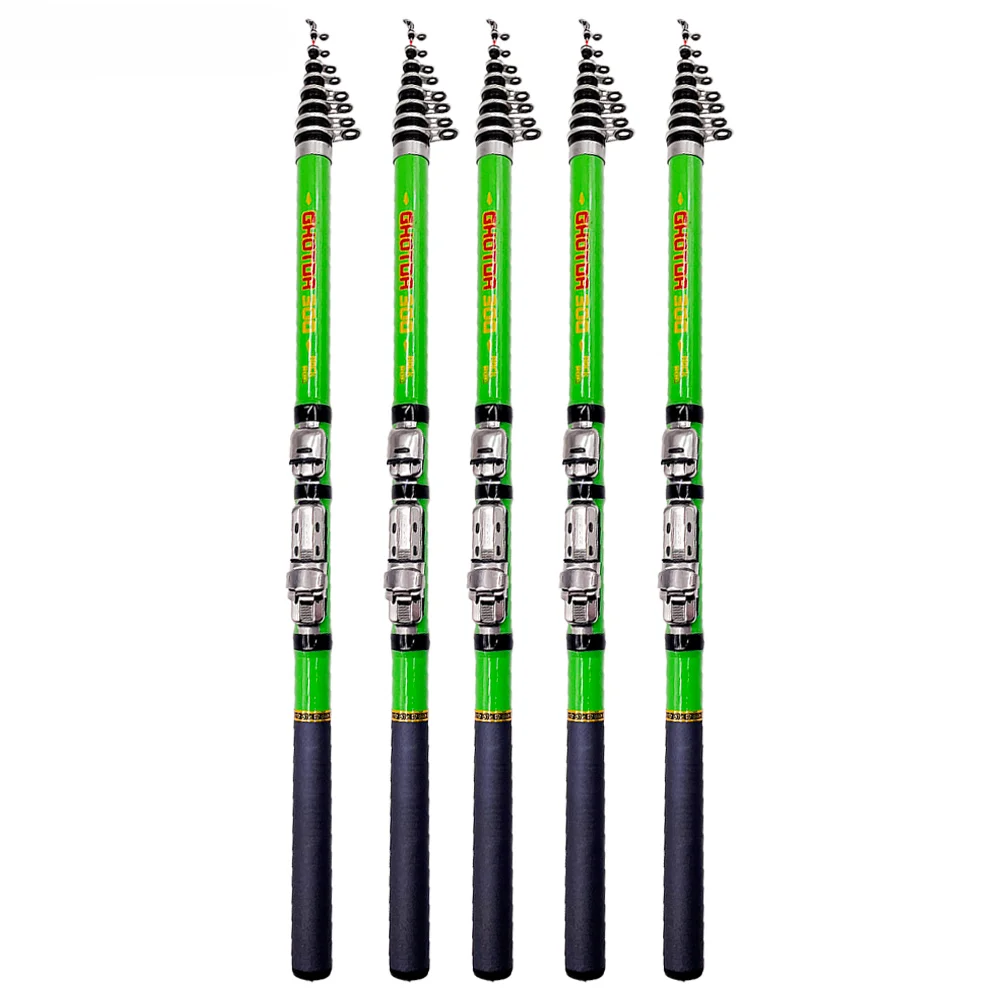 Caña de pescar telescópica Ghotda de fibra de carbono, alimentador de carpa con mosca giratoria de roca, Mini poste portátil de 1,5-3,0m, herramienta de viaje portátil en 3 colores - imagen 2