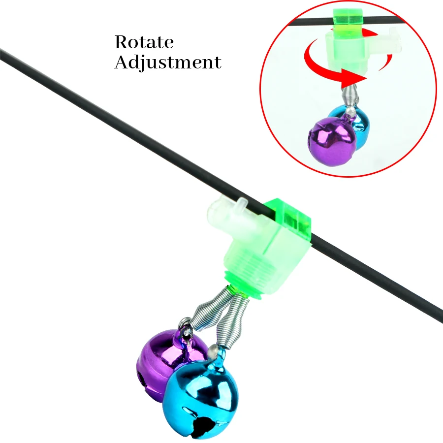 FTK-abrazadera de punta de caña de pescar, 10 piezas, señuelo de mordida de pez, alerta de alarma, anillo de campana doble, Clip, campanas de pesca, accesorio de pesca - imagen 5