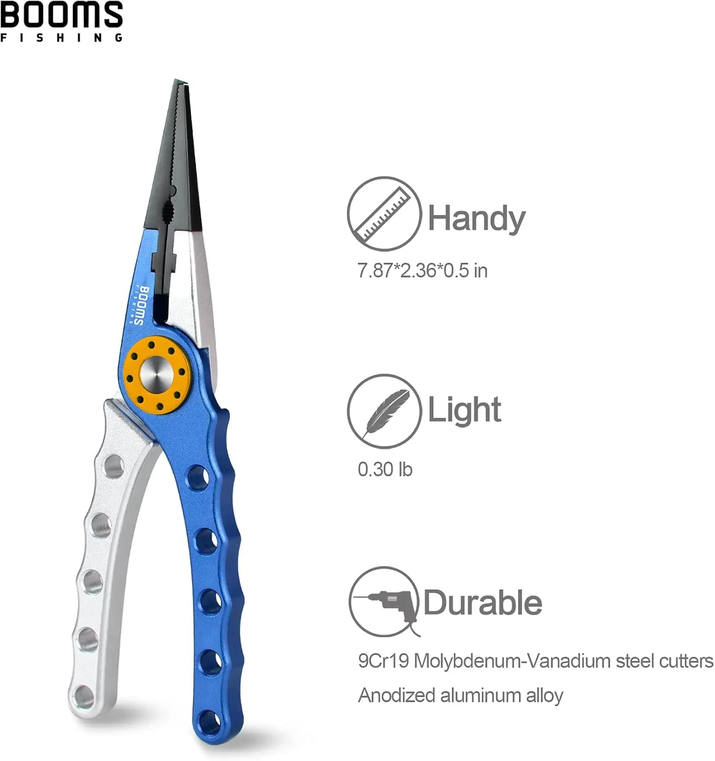 Booms Fishing X01 Alicates de pesca de aluminio, multiherramienta para quitar anzuelos, línea de pesca trenzada, juego de alicates de corte y anillo dividido - imagen 4
