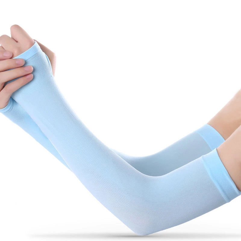 Mangas de seda de hielo para hombre y mujer, protectores de brazo de protección solar para exteriores, ciclismo, pesca, montañismo, 1 par - imagen 5