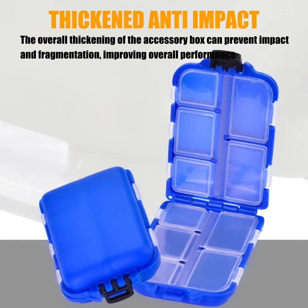 SAMOLLA 1pc Mini caja de aparejos de pesca impermeable con múltiples compartimentos para anzuelos, señuelos y cebos-pesca portátil - imagen 4