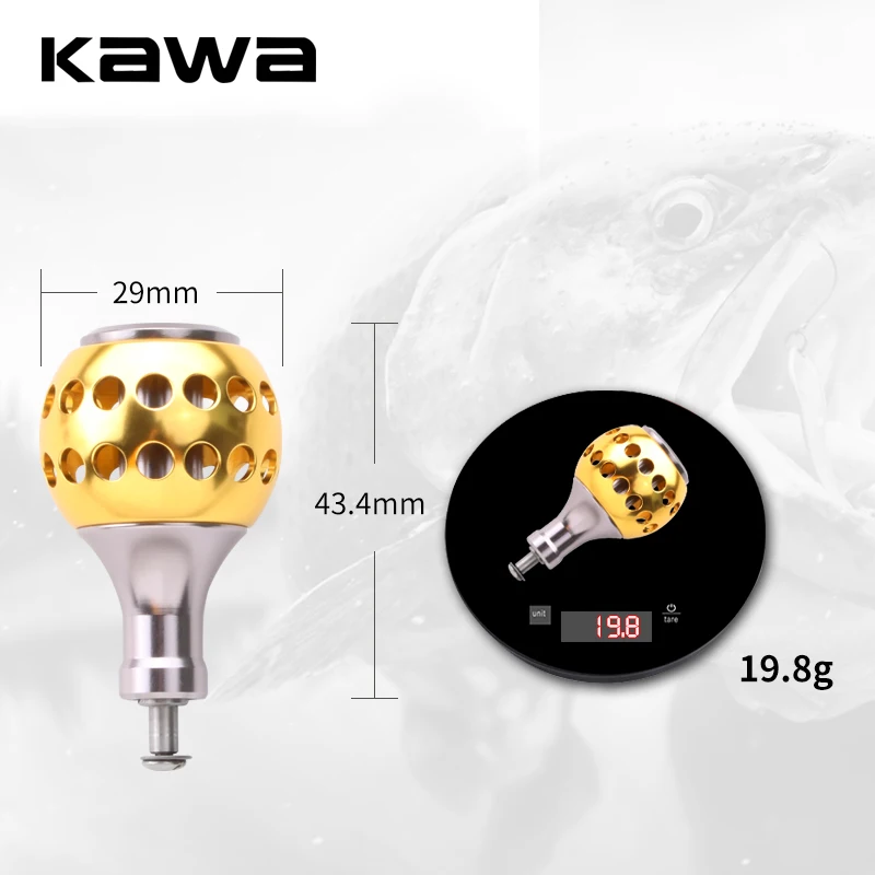 KAWA, nuevo diseño, perillas de mango de carrete de pesca de Metal mecanizado, carretes giratorios de fundición de cebo, accesorio de aparejos de pesca - imagen 5