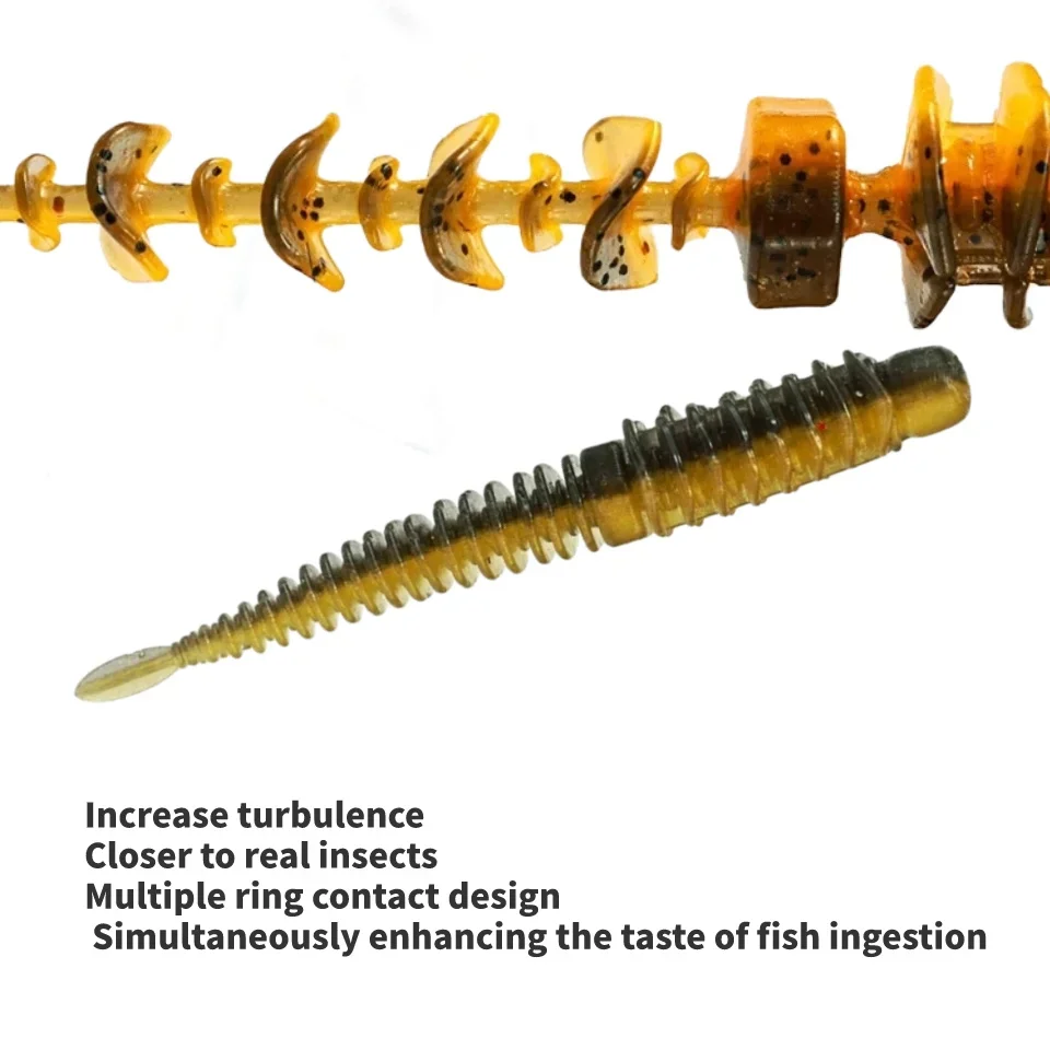 MUKUN cebo de gusano cebo suave 65mm 75mm Señuelos de pesca olor con sales señuelo de pesca de silicona suave cebo de pesca - imagen 3