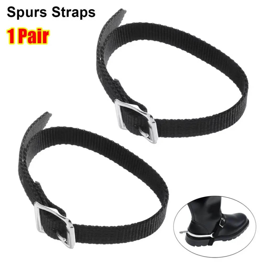 1 par con hebilla de aleación, correas de espolones, correa de bota gruesa occidental británica, equipo de accesorios ecuestres ajustables de Metal