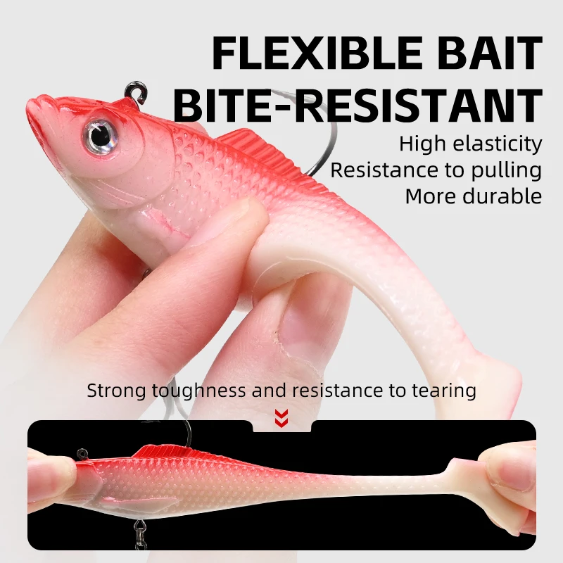 Meredith pesca 3 uds 27g 12cm cola larga aparejos de pesca cebos blandos Wobblers contrapeso incorporado Señuelos de pesca luminosos - imagen 3