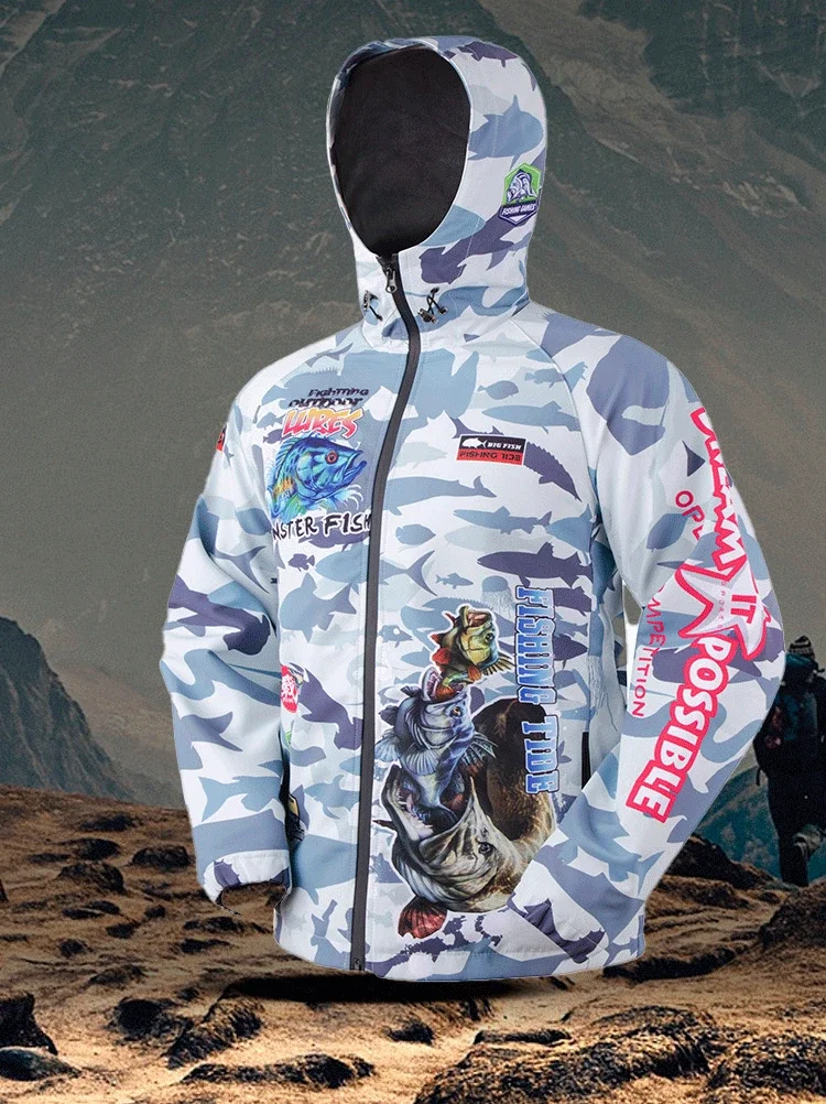Chaqueta Soft Shell impermeable para pesca nocturna con forro polar - imagen 3