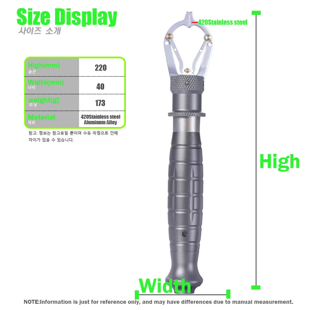 Pinza de agarre de Pesca de cierre automático, controlador de gancho ajustable, pinza de agarre de labio de pescado, Accesorios de Pesca Mar - imagen 2