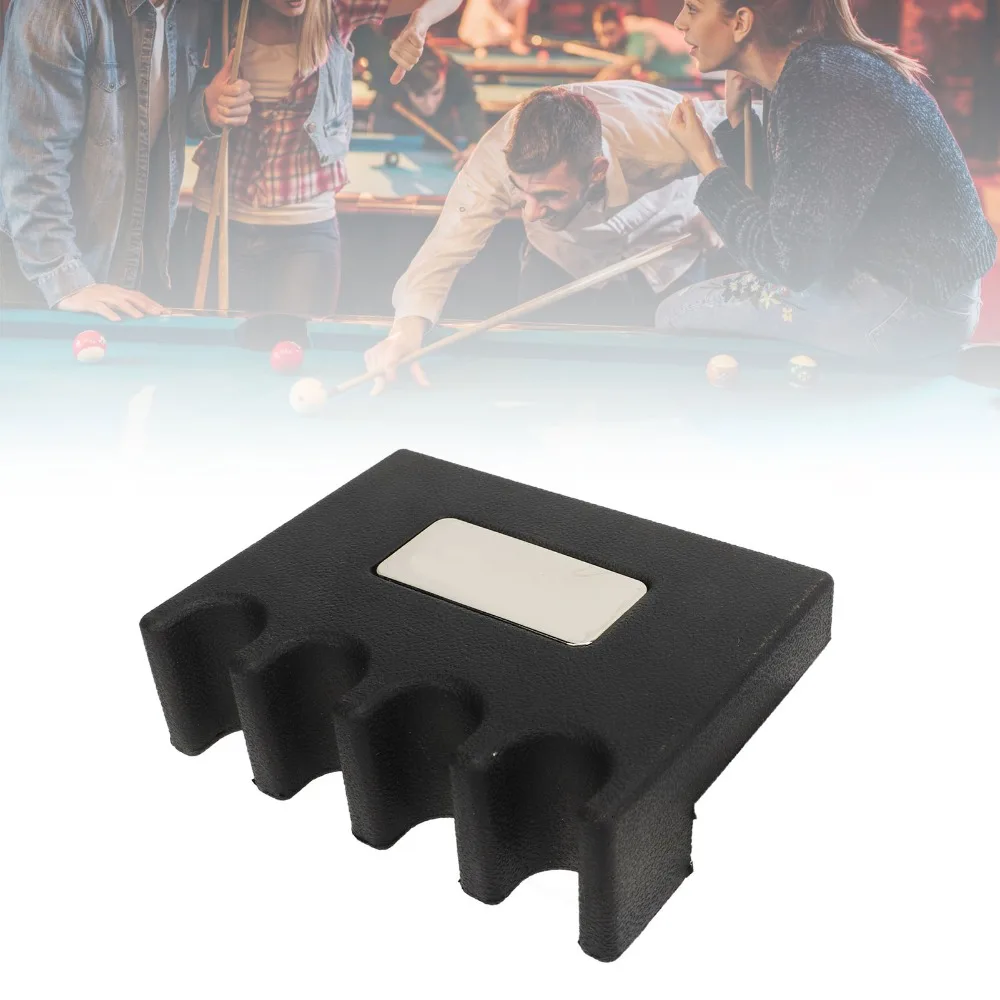 Soporte portatacos negro para mesa de billar – 4 orificios con goma - imagen 3