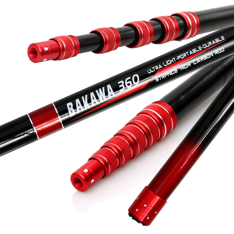 JOSBY-Redes de caña de pescar de carbono, herramientas de pesca plegables, malla de rombos, profundidad de agujero, Red de inmersión de aterrizaje de nailon plegable, 4m, 3m, 2,1 m, 3,6 m - imagen 5