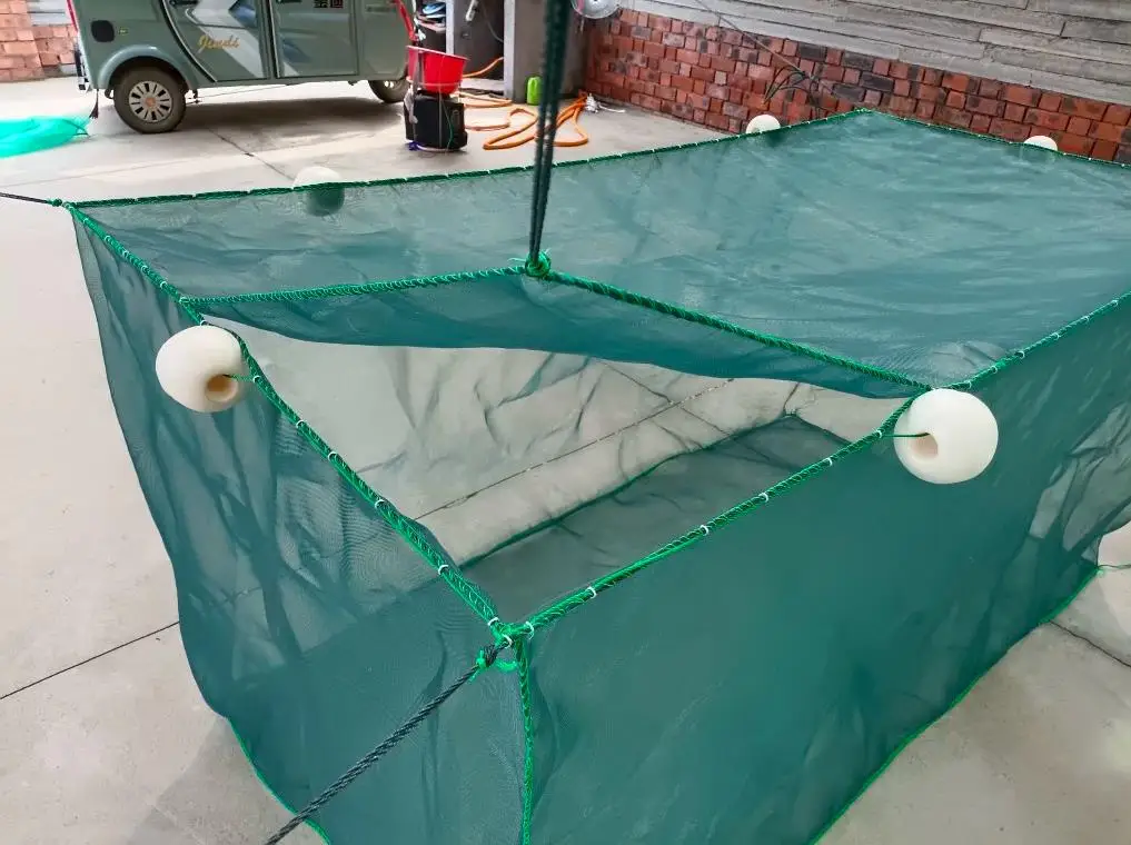 Lawaia-jaula de red para peces, Red de cría de peces con cubierta, Red de crayones, estaca, estanque, agricultura, acuicultura, malla pequeña