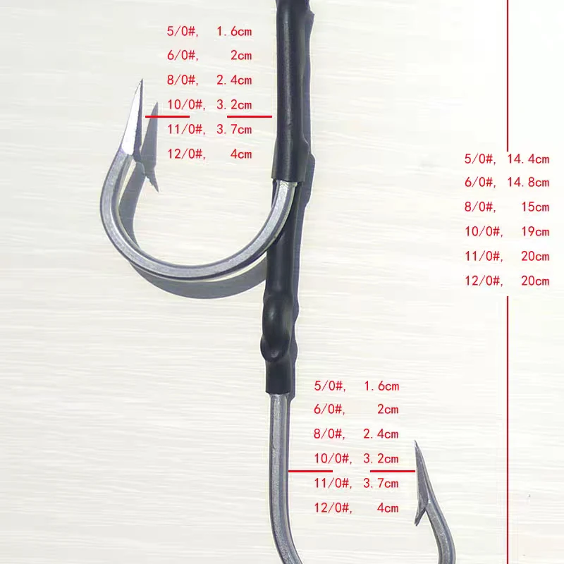 Anzuelo de acero inoxidable 1/0 - 13/0, anzuelo de pesca doble para atún, anzuelo de pesca para barco, anzuelo de pez espada de tiburón, 1 ud. - imagen 2