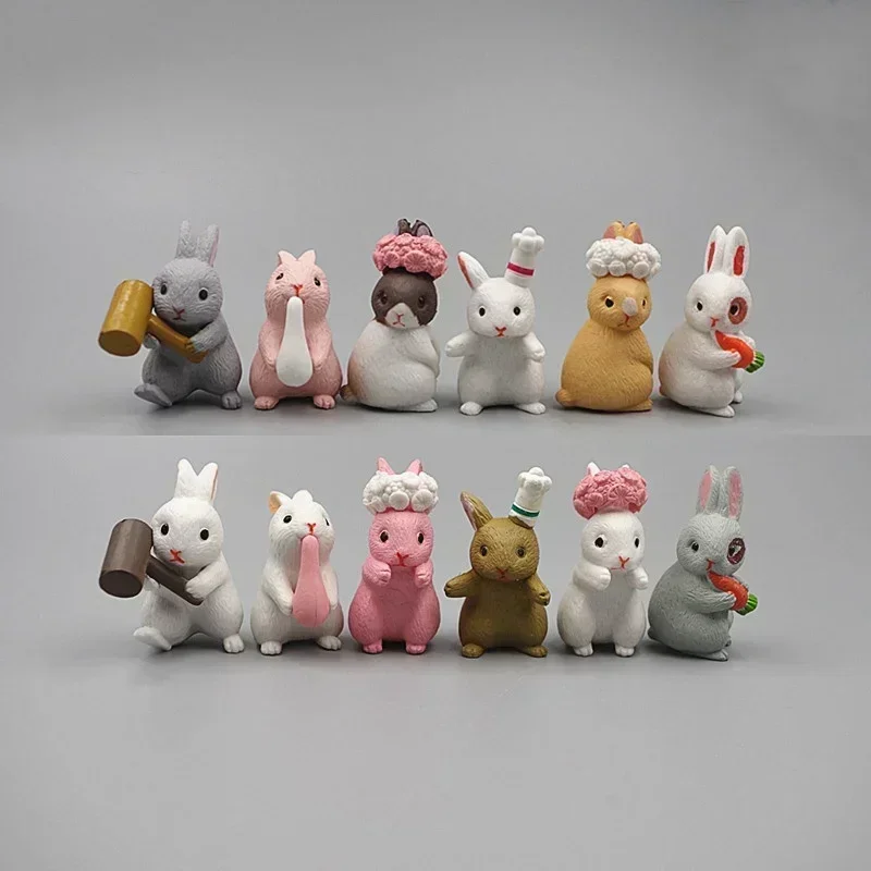 Mini figuras de conejos para decoración de jardín y escritorio - imagen 3