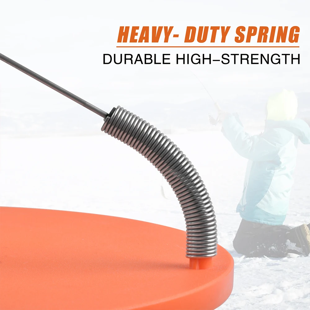 Punta de caña de pescar en hielo con bandera plegable naranja, accesorios de pesca en hielo, aparejos de invierno, 1 pieza, 2 piezas - imagen 4