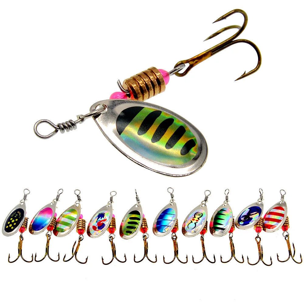 Kit de Señuelos de Pesca giratorios, cuchara de lentejuelas de Metal, cebo duro, juego de Wobblers de Pesca, aparejos de Pesca Isca, señuelo artificial, Pesca - imagen 4